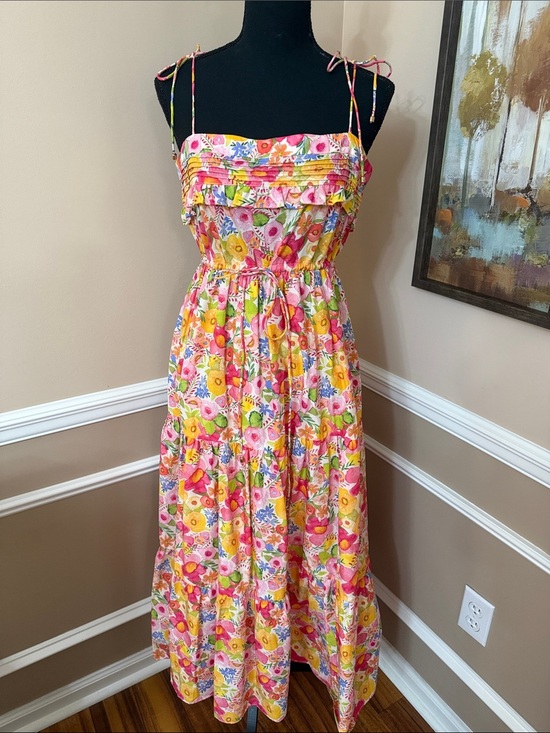 Stellah Dresses & Skirts - Stellah Pink Yellow Floral Midi Sundress